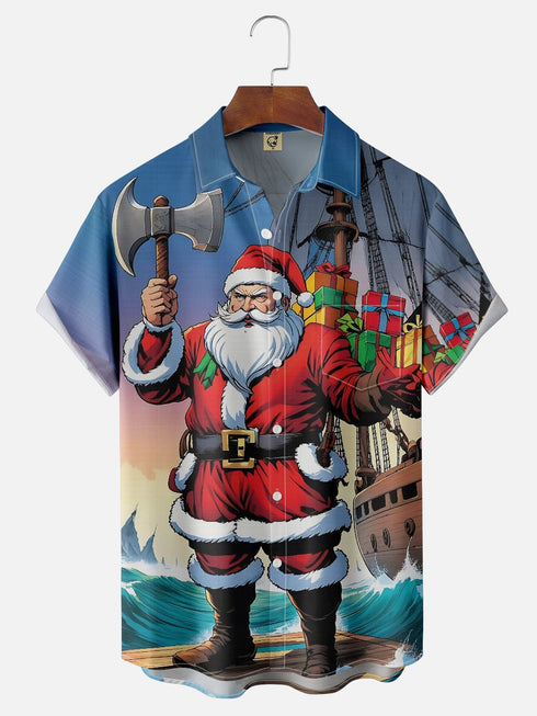 Men's Christmas Funny Graphic Short Sleeve Hawaiian Shirt